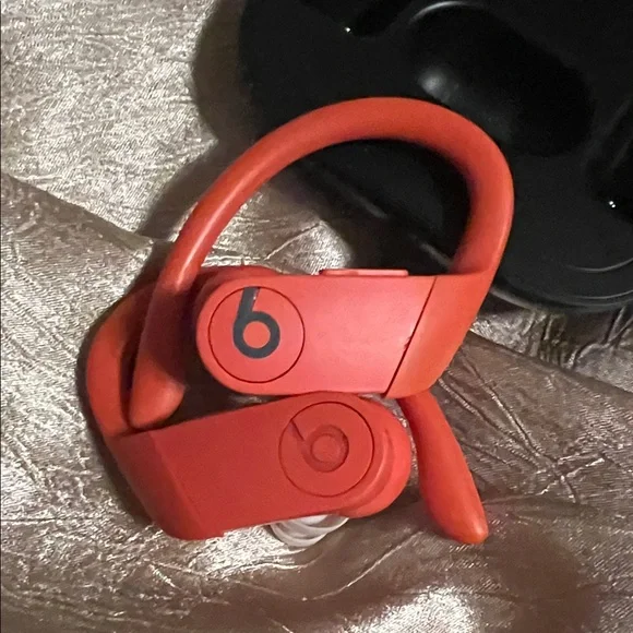 Orange Wireless Earbuds with Black Case - Picture 3 of 5